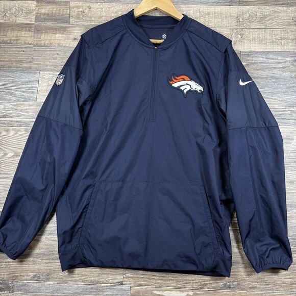 Nike Other - Nike Denver Broncos Pullover Mens M Blue Storm-fit On-field Lightweight 1/4 Zip